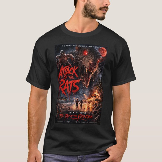Cosmic Eye™ – Anfall av råttor “Matkedja” T Shirt (Framsida)