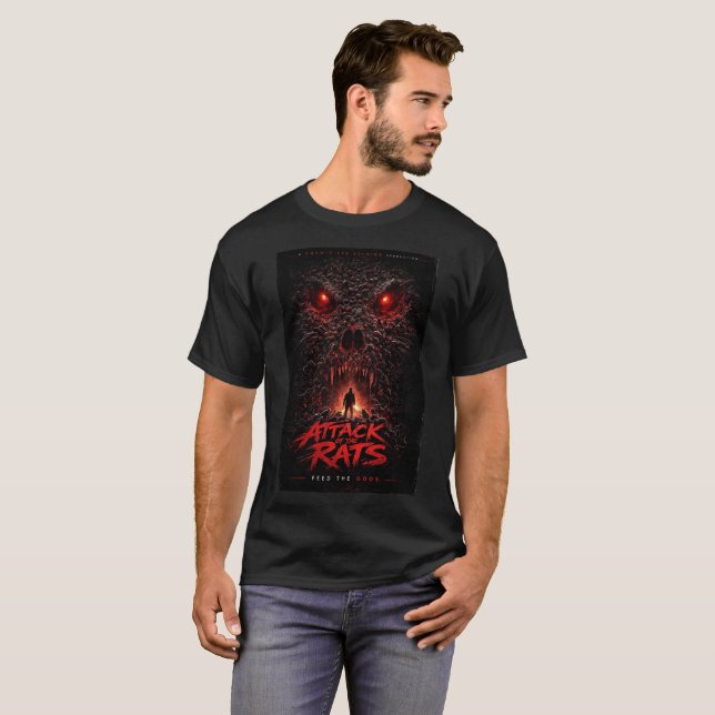 Cosmic Eye™ – Attack of the Rats “Feed the Gods” T Shirt (Hel framsida)