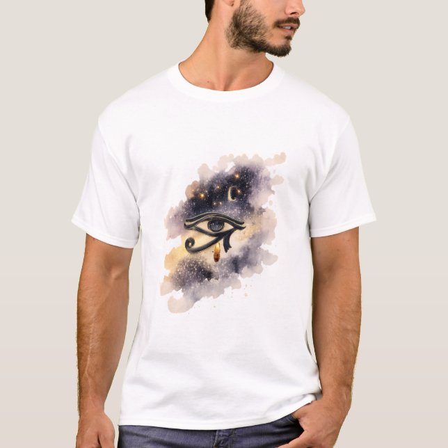 Cosmic Eye of Horus Ancient Egyptian Symbol T Shirt (Framsida)