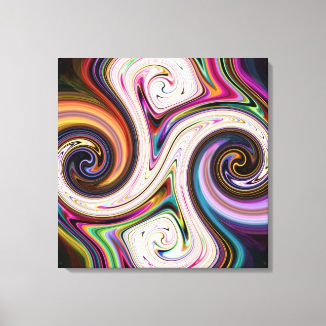 Cosmic Färg 5 Swirls Kanvastryck (Framsida)
