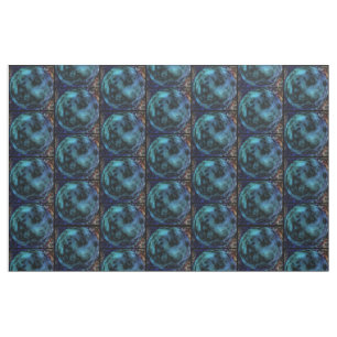 Cosmic Faux Blue Marble Tyg