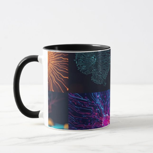 Cosmic Fireworks – Colorful Night Sky Celebration Mugg (Vänster)