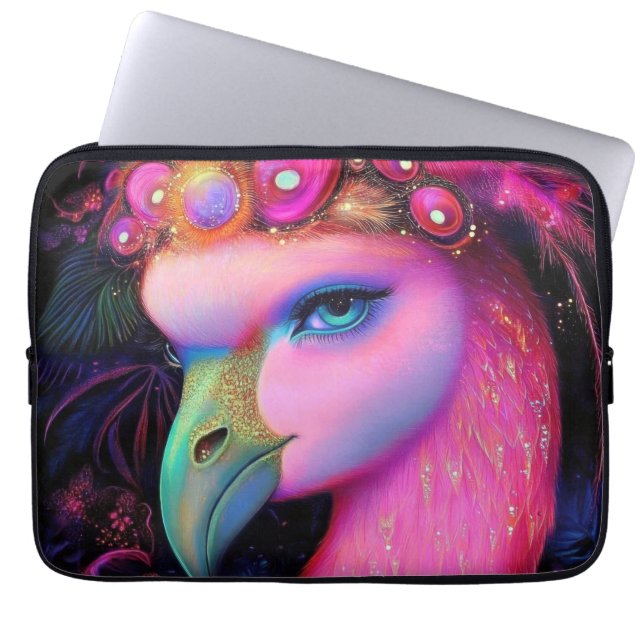 Cosmic Flamingo Queen Laptop Fodral (Framsidan)