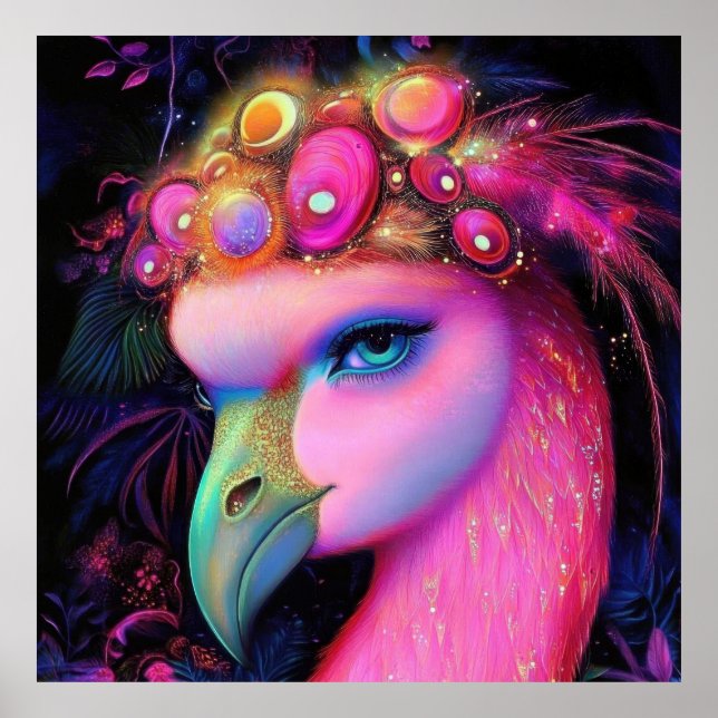 Cosmic Flamingo Queen Poster (Framsidan)