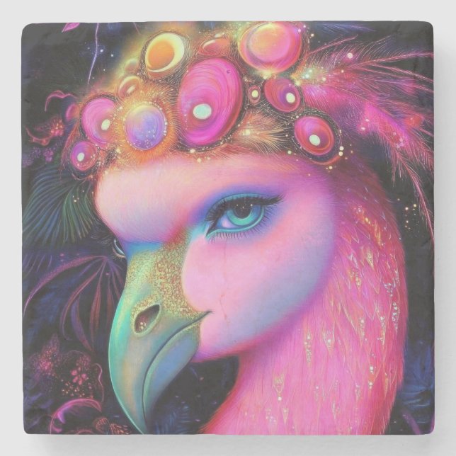 Cosmic Flamingo Queen Stenunderlägg (Framsidan)
