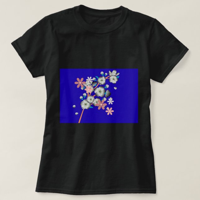 Cosmic Flower Art Galaxy Nebula - Ethereal  T Shirt (Design framsida)