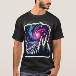 Cosmic Forest: Galaxy Meets Nature T Shirt