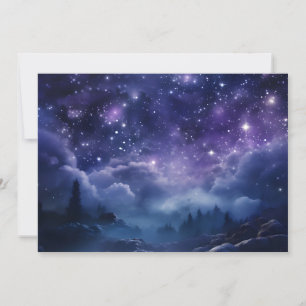 Cosmic Forest Night Himlar Julkort