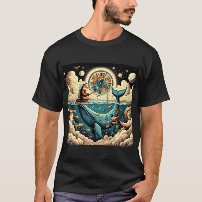 Cosmic Fox â€“ Fiske i tiden T Shirt (Framsida)