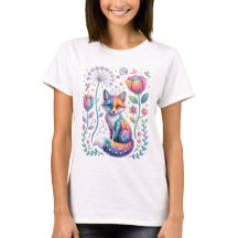 Cosmic Fox i Dreamy Garden T-Shirt