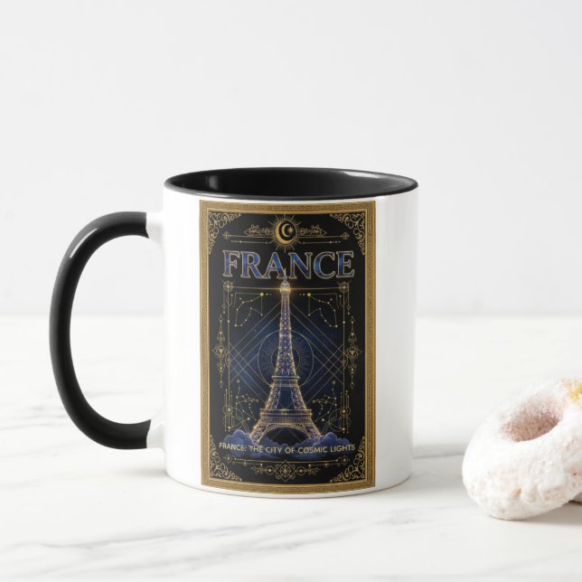 Cosmic France Eiffel Tower Celestial Art Mugg (Med munk)
