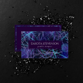 Cosmic Galaxy | Blå Lila och Rosa Lystring Visitkort