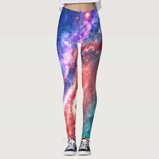 Cosmic Galaxy Dream Art Leggings (Framsida)