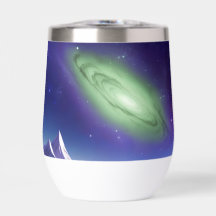 Cosmic Galaxy Mugg - Grönt Nebula Over Lila Mount