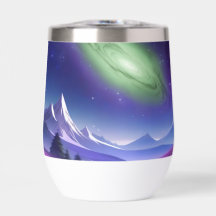 Cosmic Galaxy Mugg - Grönt Nebula Over Lila Mount