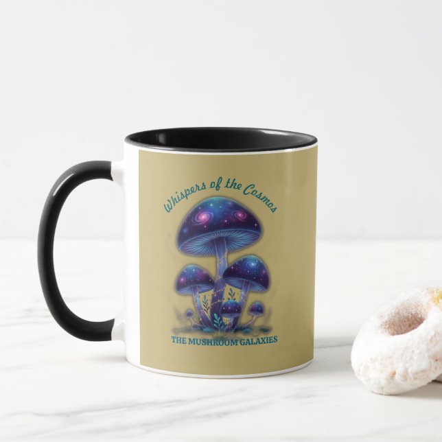 Cosmic Galaxy Mushrooms • Whimsical Fantasy Fungi  Mugg (Med munk)