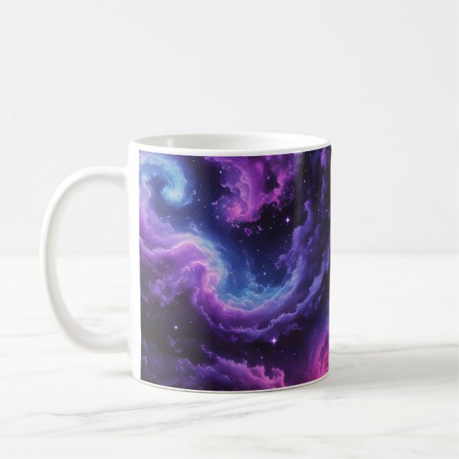 Cosmic Galaxy Nebula Abstract Space Art Design Kaffemugg (Vänster)