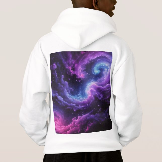 Cosmic Galaxy Nebula Abstract Space Art Design T Shirt (Baksida)