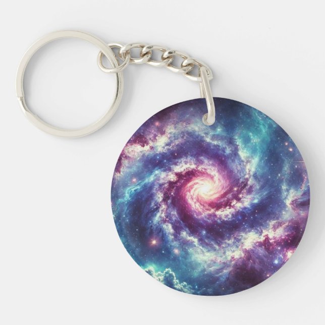 Cosmic Galaxy Nebula Art Keychain (Framsidan)