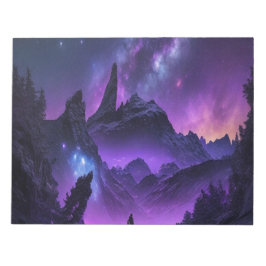 Cosmic Galaxy Night Sky Purple Sci-Fi Spiral Anteckningsblock