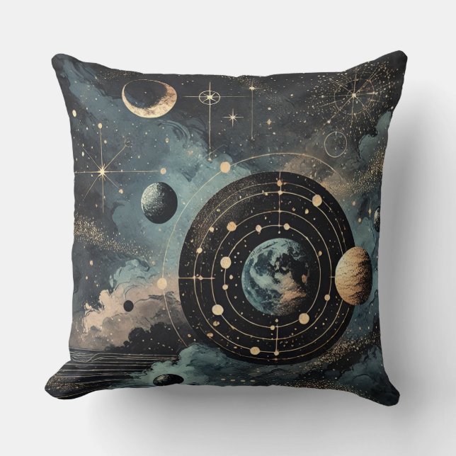 Cosmic Galaxy Pillow - kelestial Elegance för din Kudde (Framsida)