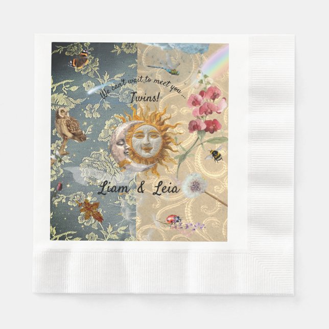 Cosmic Garden Baby Shower Napkin Pappersservett (Framsidan)