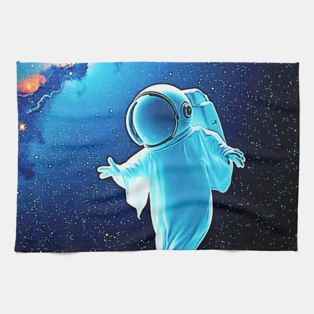 Cosmic Ghost i rymddesign Kökshandduk (Horisontell)