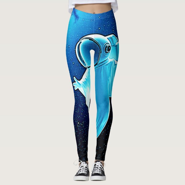 Cosmic Ghost i rymddesign Leggings (Framsida)