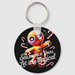 Cosmic Gingerbread Pin Buttons Set Magical Holiday Nyckelring