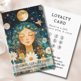 Cosmic Girl Boho Moon Salon Loyalty Visitkort