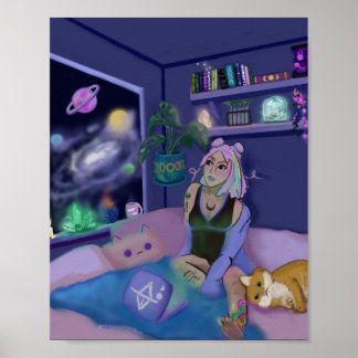 Cosmic Girl Poster Print - av Nephele
