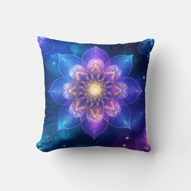 Cosmic Glow Lotus Dekorativ kudde (Framsida)