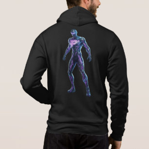 Cosmic Glow Zip-up Minimalistiskt framsidan av B T Shirt