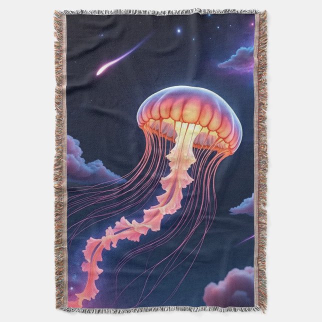 Cosmic Glowing Jellyfish Filt (Framsidan Vertikal)