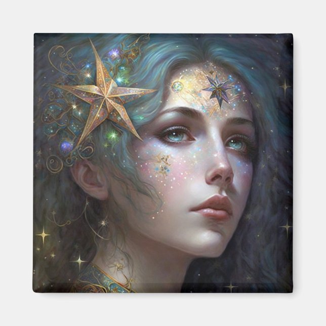 Cosmic Goddess Fantasy Art Magnet (Framsidan)