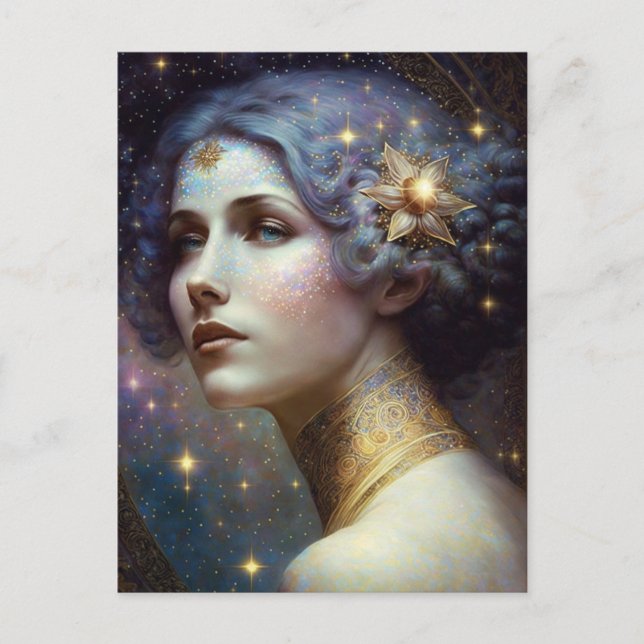 Cosmic Goddess Fantasy Art Postcard Vykort (Framsida)