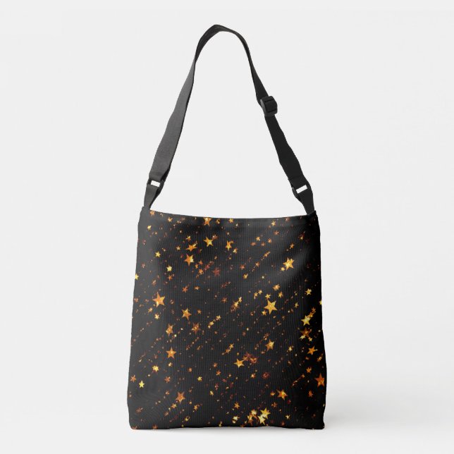 Cosmic Gold Star Crossbody Tote Stylish Bag  Axelväska (Baksida)