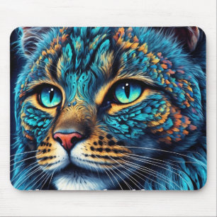 Cosmic Guardian Cat - Neon Galaxy Mandala Musmatta