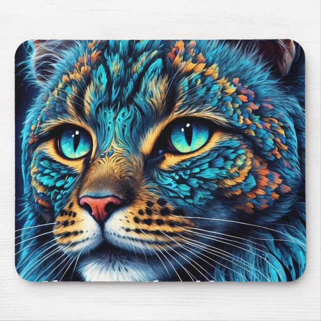 Cosmic Guardian Cat - Neon Galaxy Mandala Musmatta (Framsidan)