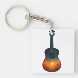 Cosmic Guitar Sunset - Surreal Ligcape Music Art