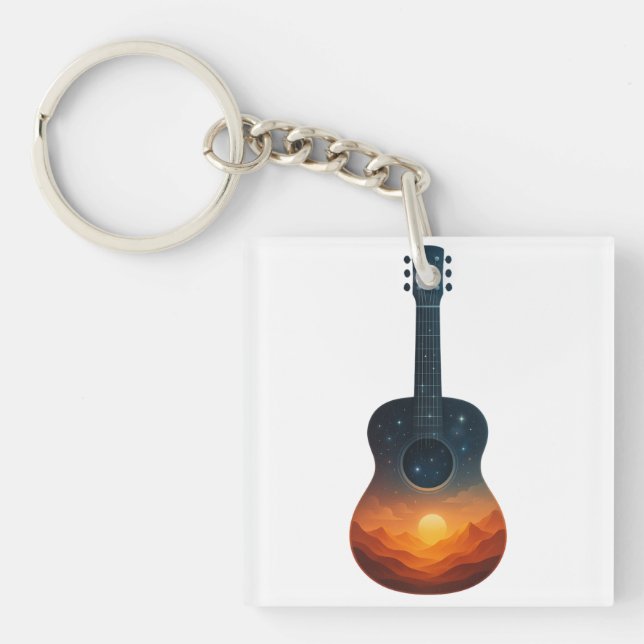 Cosmic Guitar Sunset - Surreal Ligcape Music Art (Framsidan)