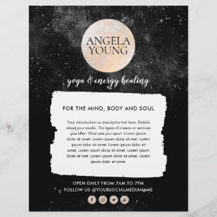 Cosmic Guld Måne Yoga, Life Coach, Astrologer Reklamblad