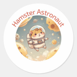 Cosmic Hamster Explorer - Funny Space Äventyr De Runt Klistermärke