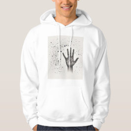 Cosmic Hand i Starry Galaxy - Surreal Andlig S Hoodie