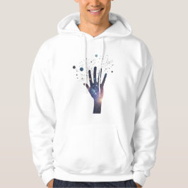 Cosmic Hand in Starry Galaxy – Surreal Spiritual S Hoodie