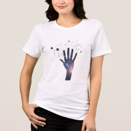 Cosmic Hand in Starry Galaxy – Surreal Spiritual S T Shirt