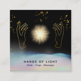 *~* Cosmic .  Händer Universe Stars Energy Fyrkantigt Visitkort