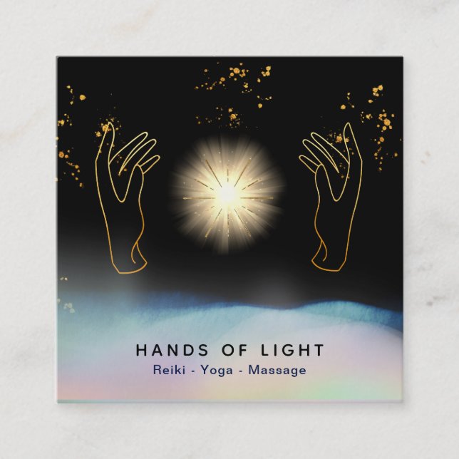 *~* Cosmic .  Händer Universe Stars Energy Fyrkantigt Visitkort (Framsida)