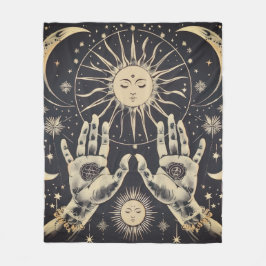 ✨ Cosmic Harmony Sol & Måne Fleece Blanket