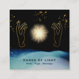 *~* Cosmic Healing Händer Universe Stars Energy Fyrkantigt Visitkort